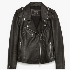 zara trafaluc outerwear leather jacket